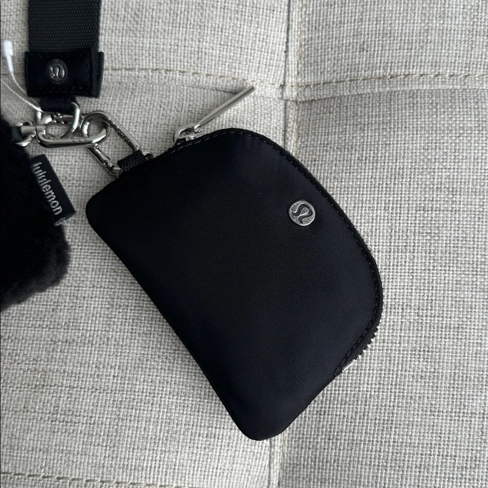 NWT Lululemon Dual Pouch Wristlet Plush Fleece Keychain Set